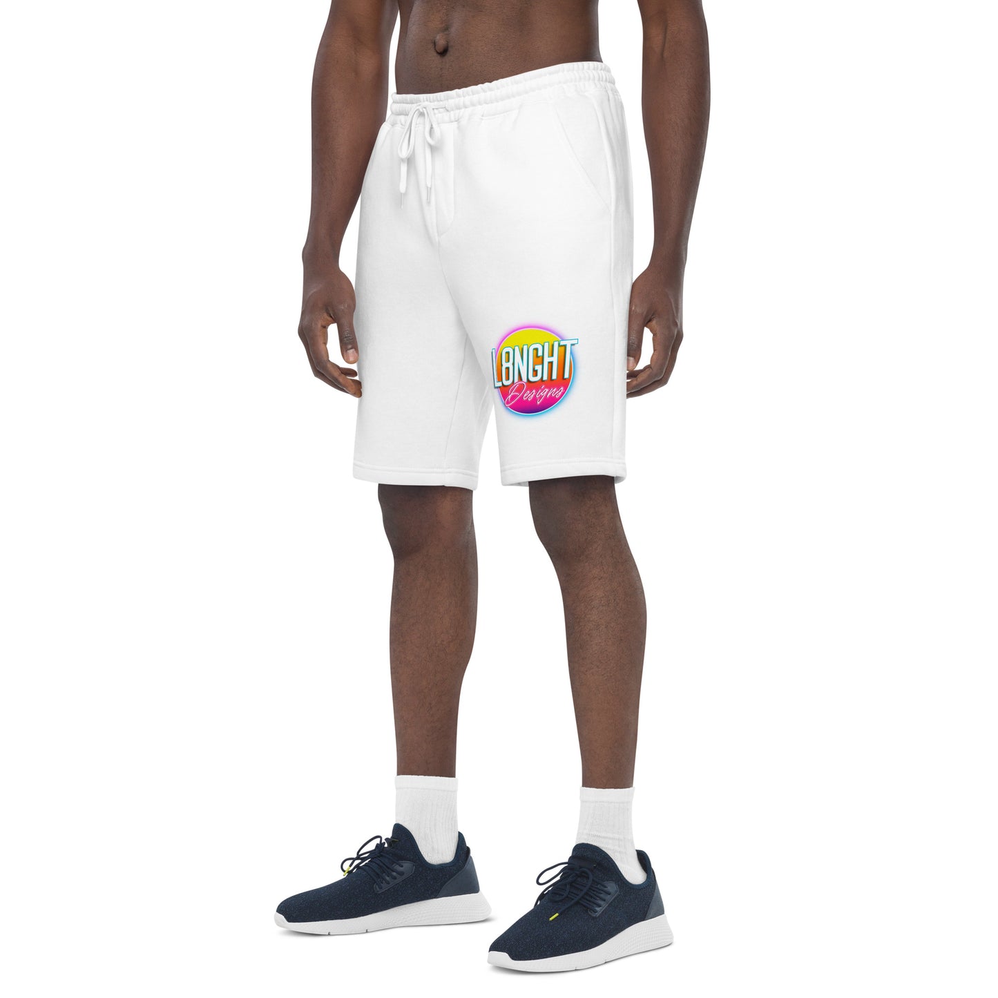 L8NGHT 3D neon logo Men's fleece shorts