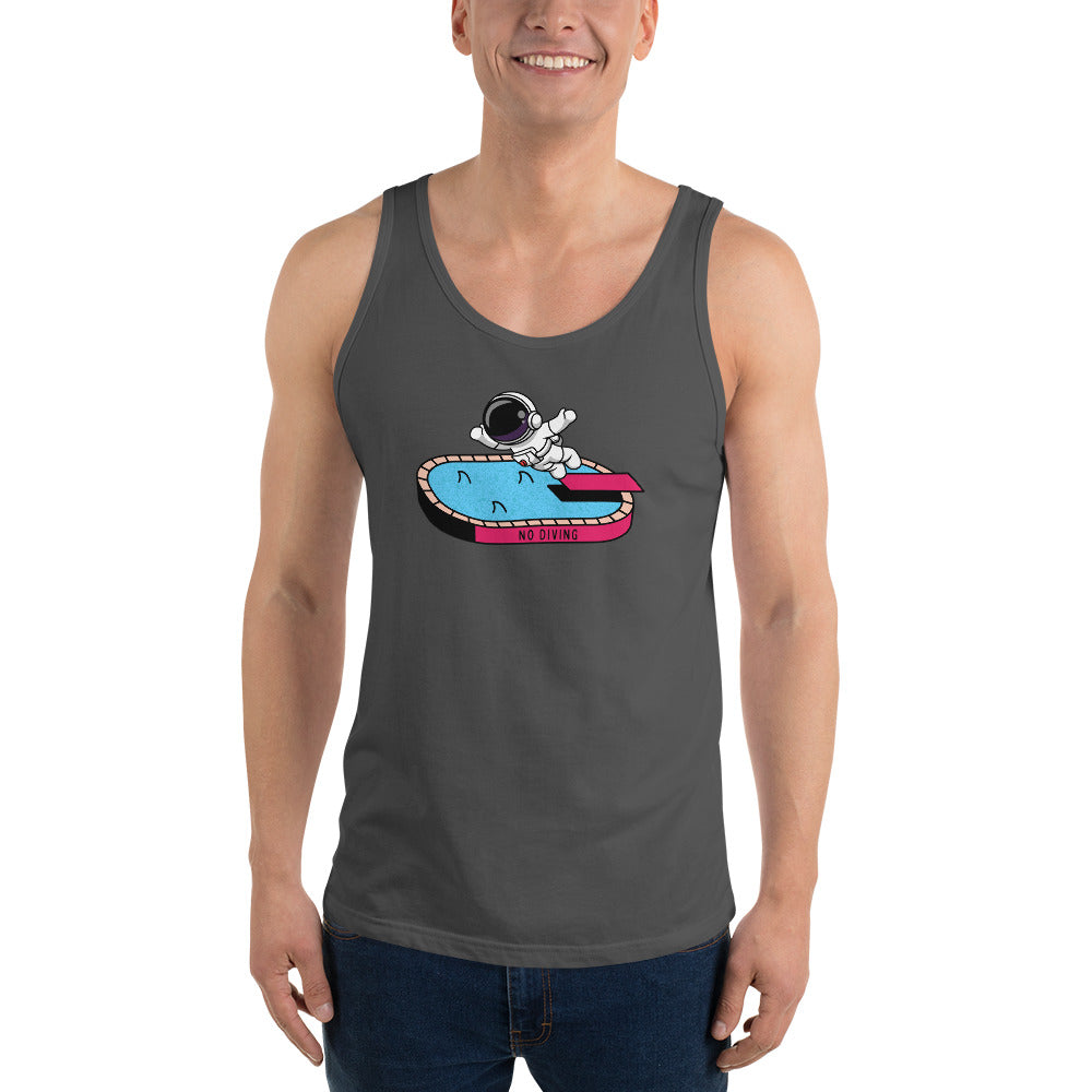 NO DIVING astronaut fun Unisex Tank Top