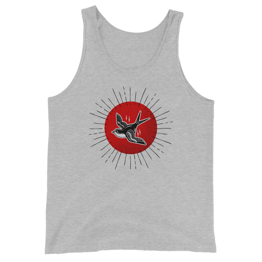 Red Sun Sparrow Unisex Tank Top