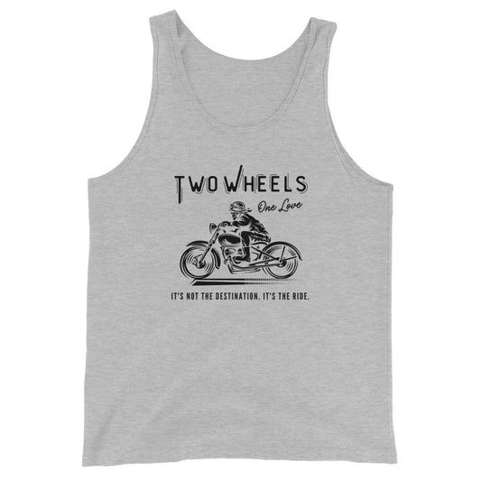 Two Wheels - One Love Biker Unisex Tank Top