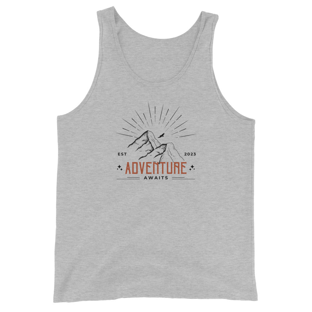 Adventure Awaits Mountain Tops Unisex Tank Top