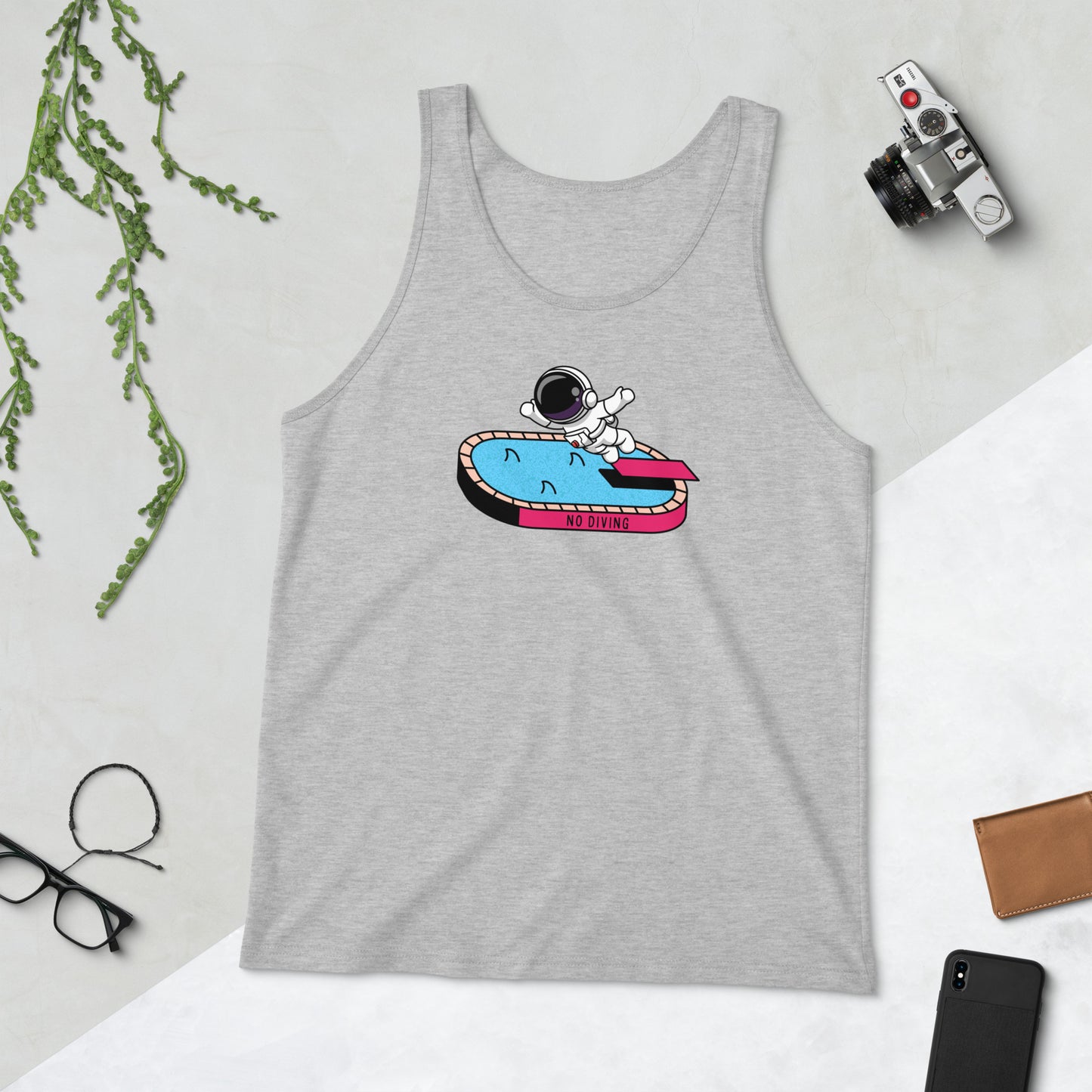 NO DIVING astronaut fun Unisex Tank Top