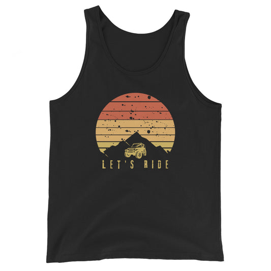 Let's Ride Off Road Retro Sun Unisex Tank Top