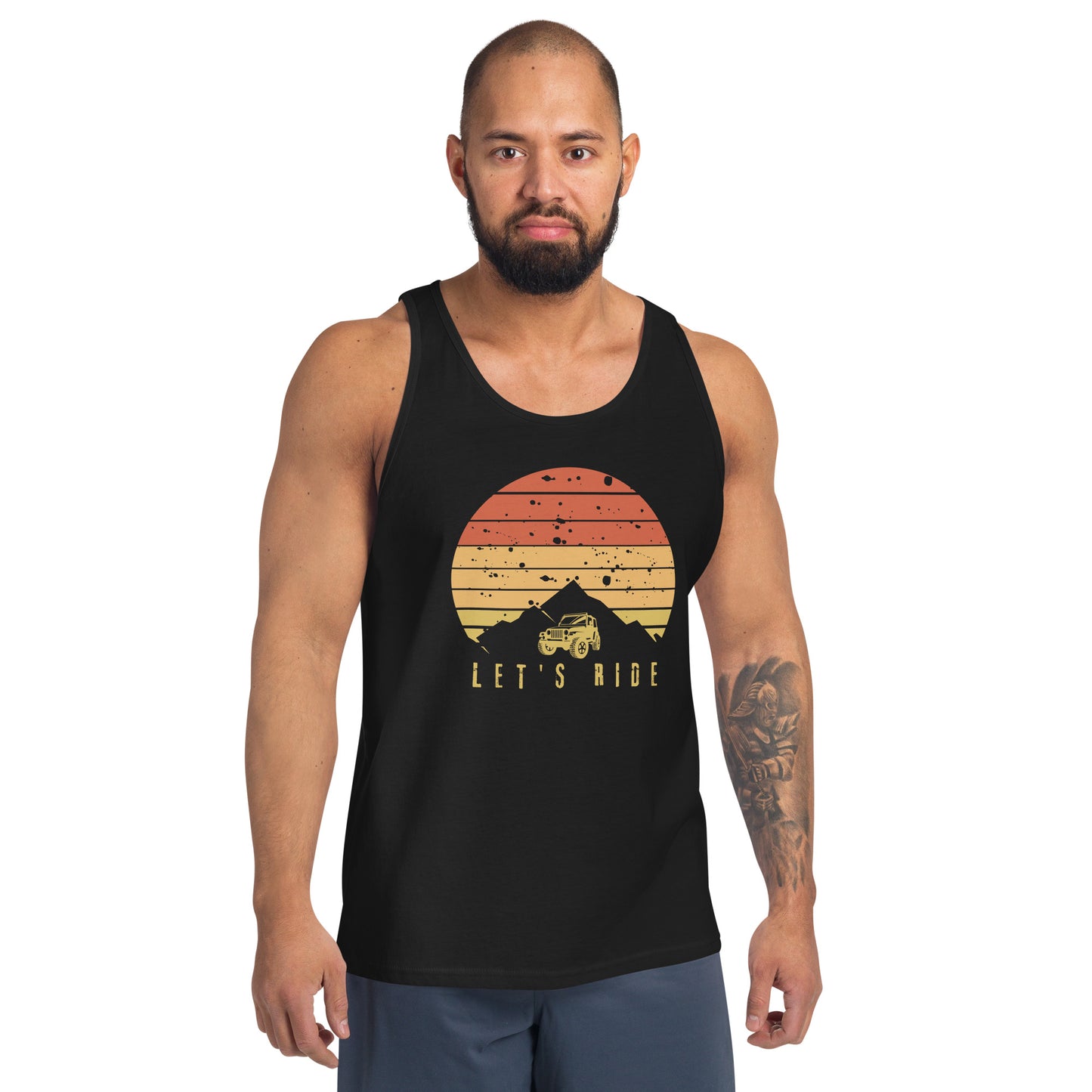 Let's Ride Off Road Retro Sun Unisex Tank Top