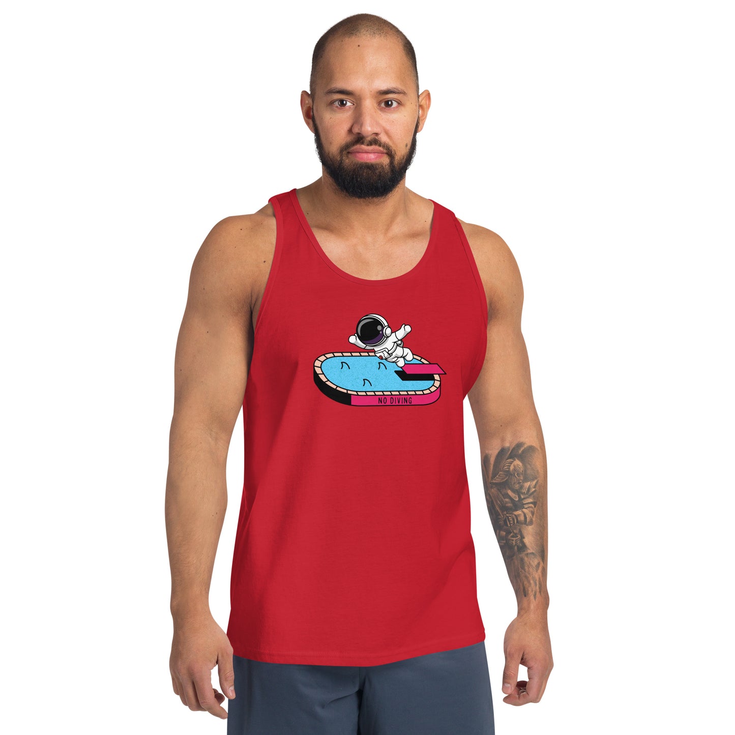 NO DIVING astronaut fun Unisex Tank Top