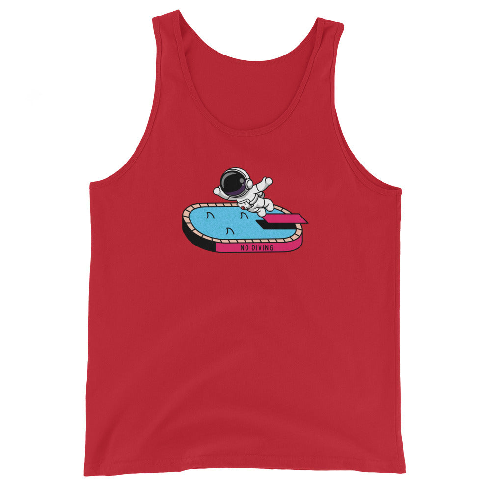 NO DIVING astronaut fun Unisex Tank Top