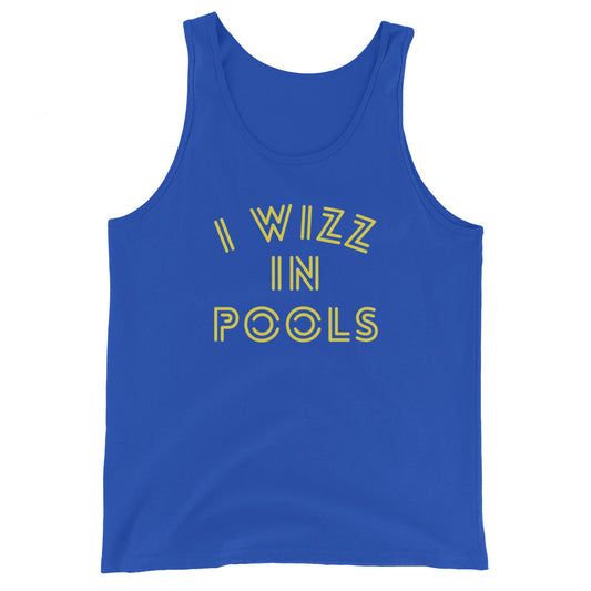 I WIZZ IN POOLS funny Unisex Tank Top