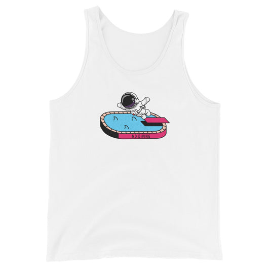 NO DIVING astronaut fun Unisex Tank Top