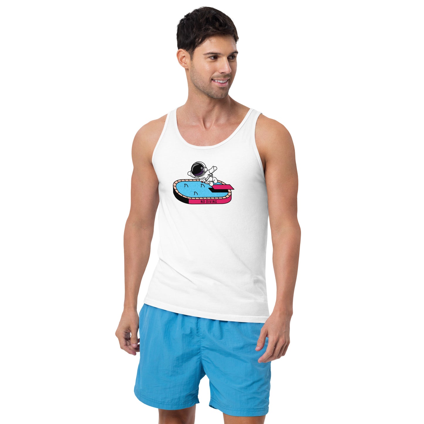 NO DIVING astronaut fun Unisex Tank Top
