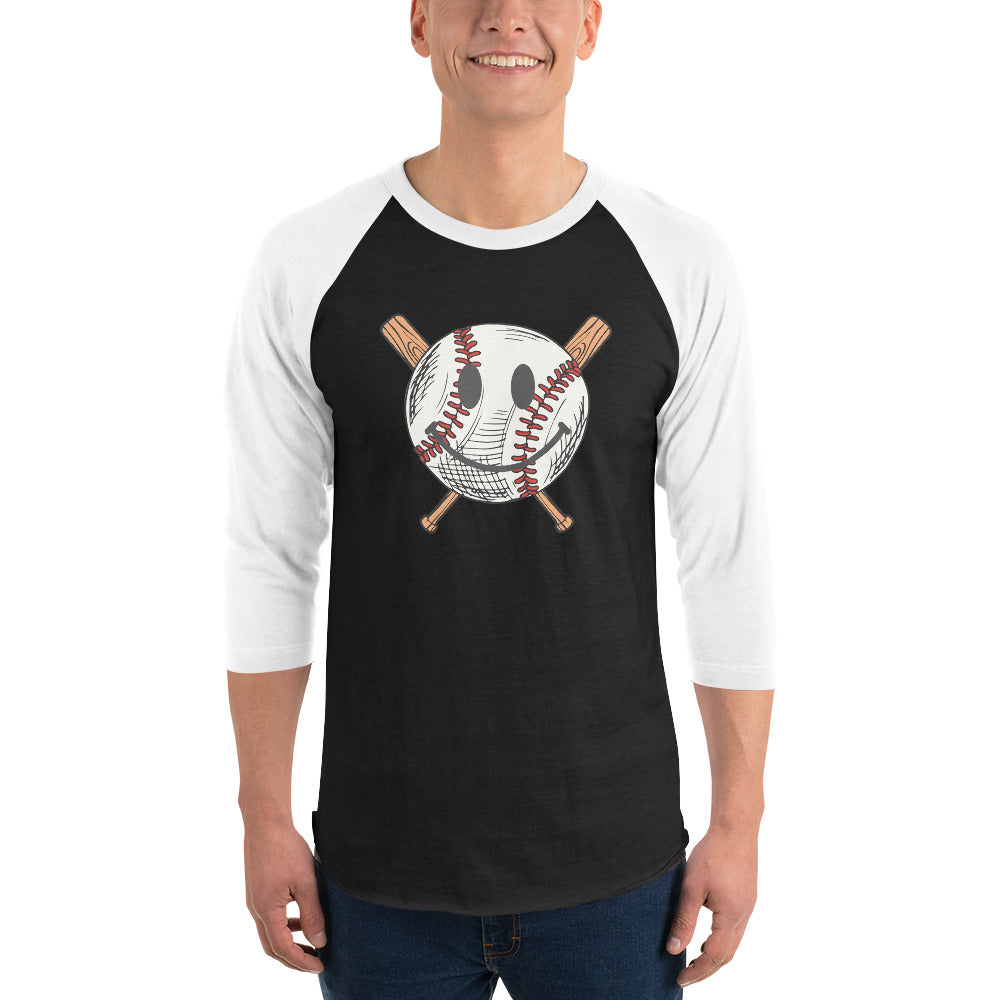 Smiley Baseball 3/4 sleeve raglan shirt