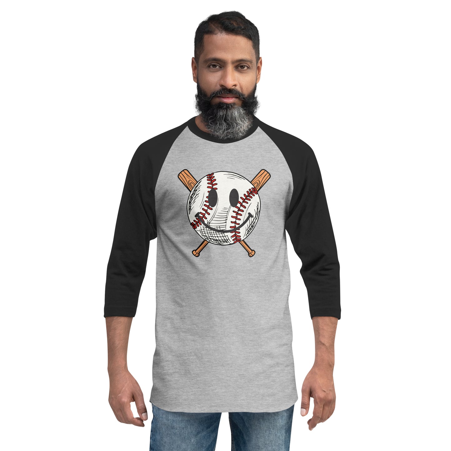 Smiley Baseball 3/4 sleeve raglan shirt