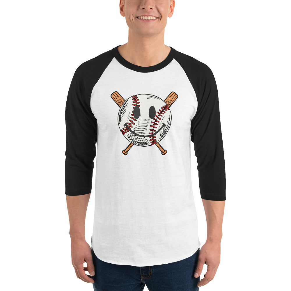 Smiley Baseball 3/4 sleeve raglan shirt