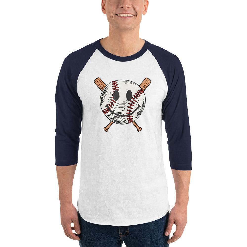 Smiley Baseball 3/4 sleeve raglan shirt