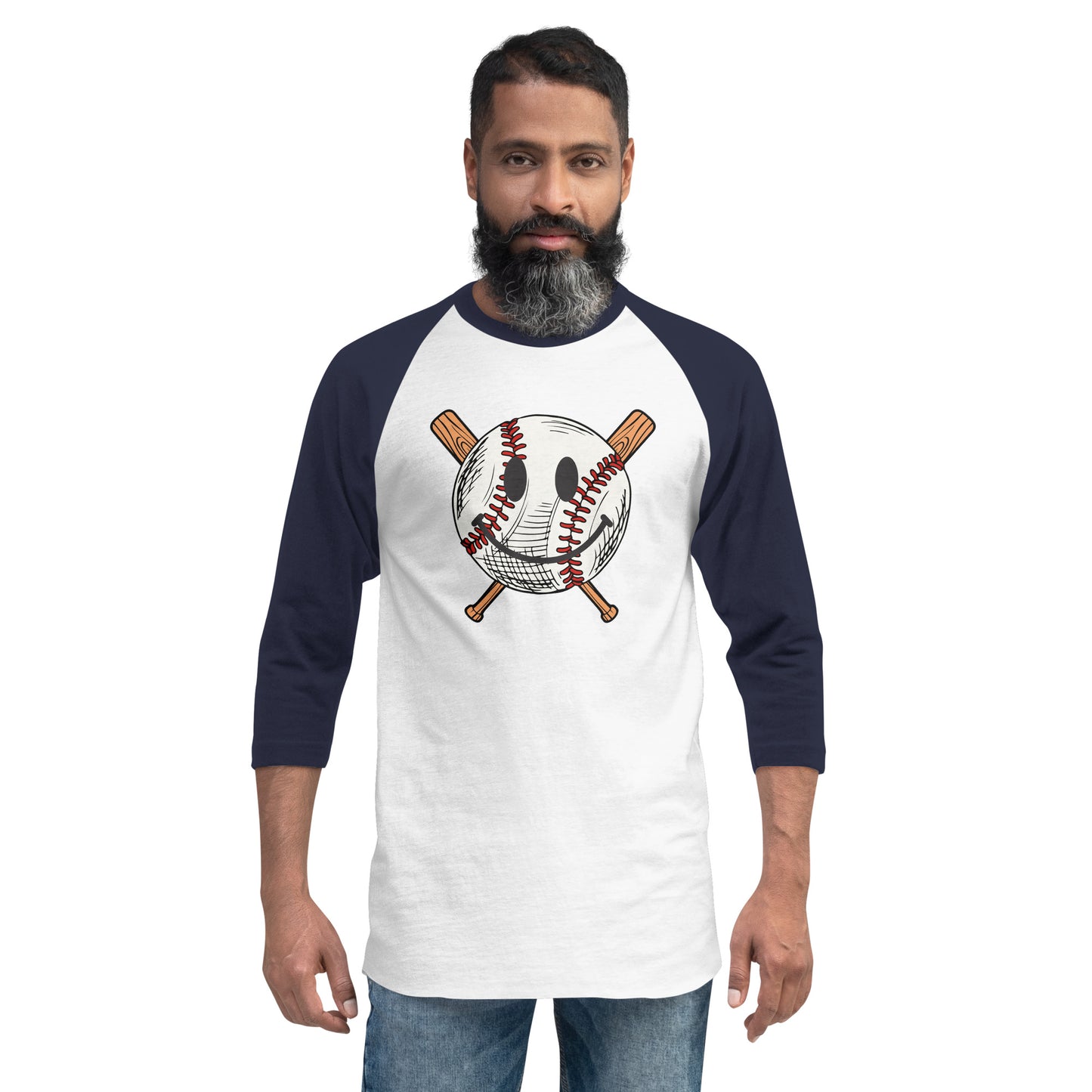 Smiley Baseball 3/4 sleeve raglan shirt