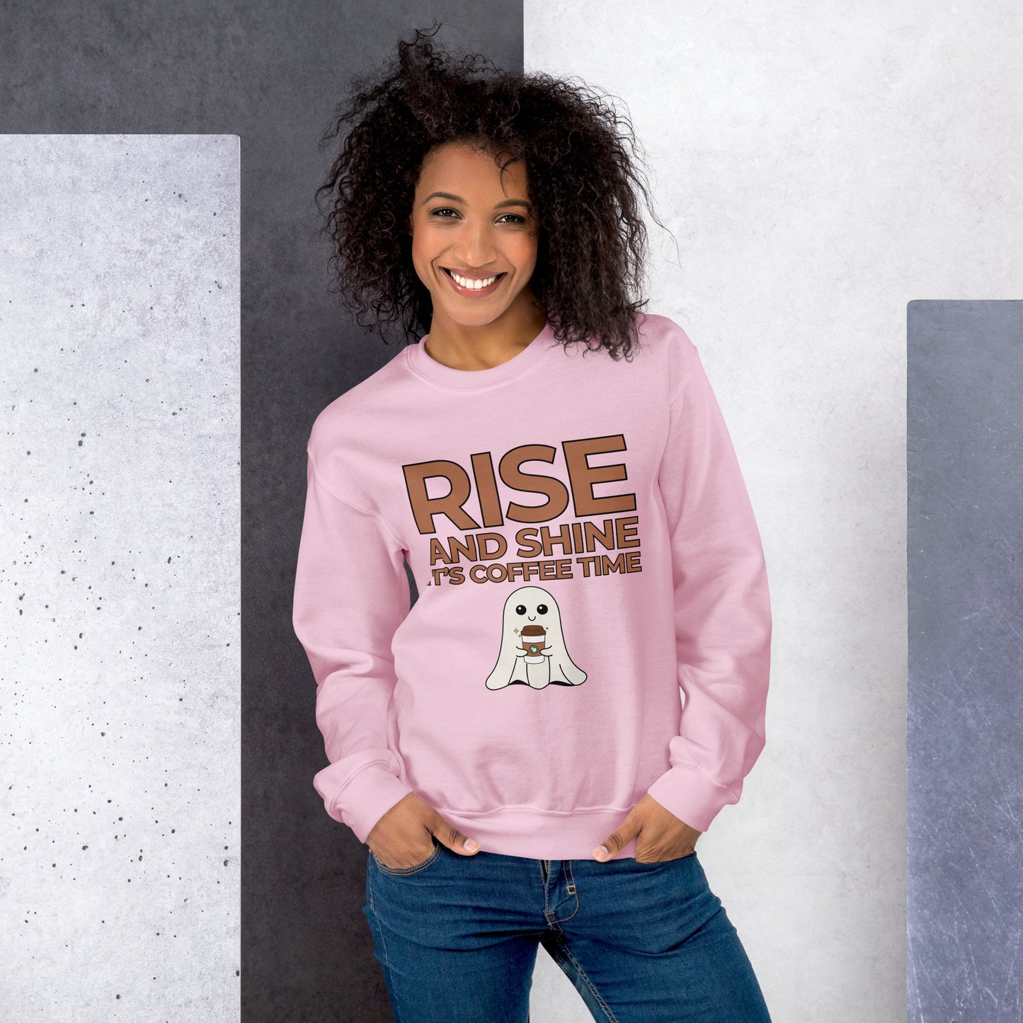 Rise and Shine It's Coffee Time Boo Unisex Sweatshirt