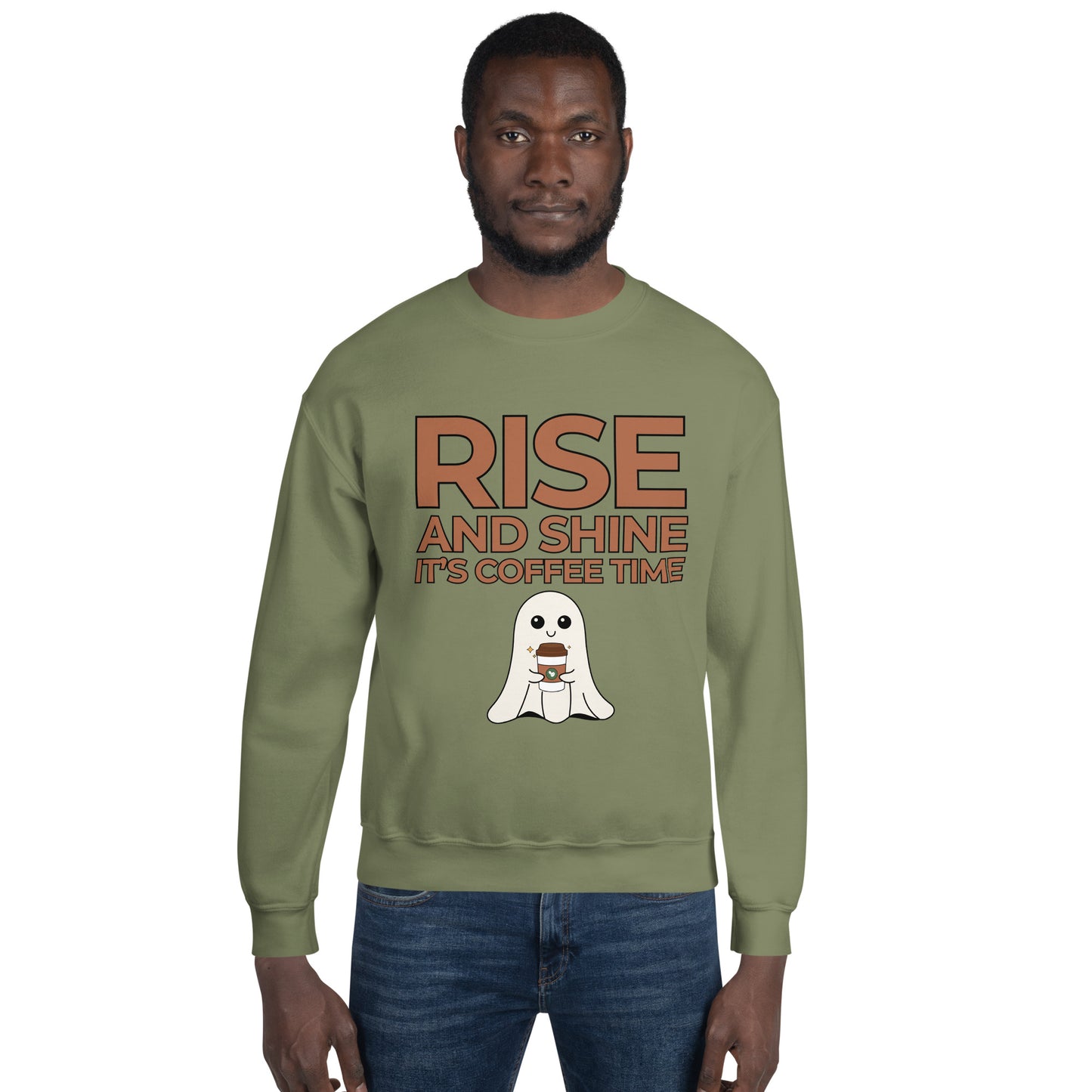 Rise and Shine It's Coffee Time Boo Unisex Sweatshirt