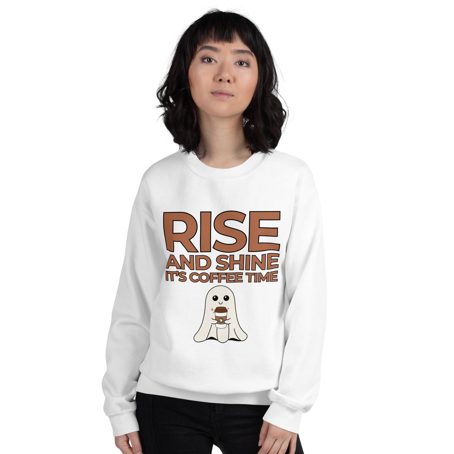 Rise and Shine It's Coffee Time Boo Unisex Sweatshirt