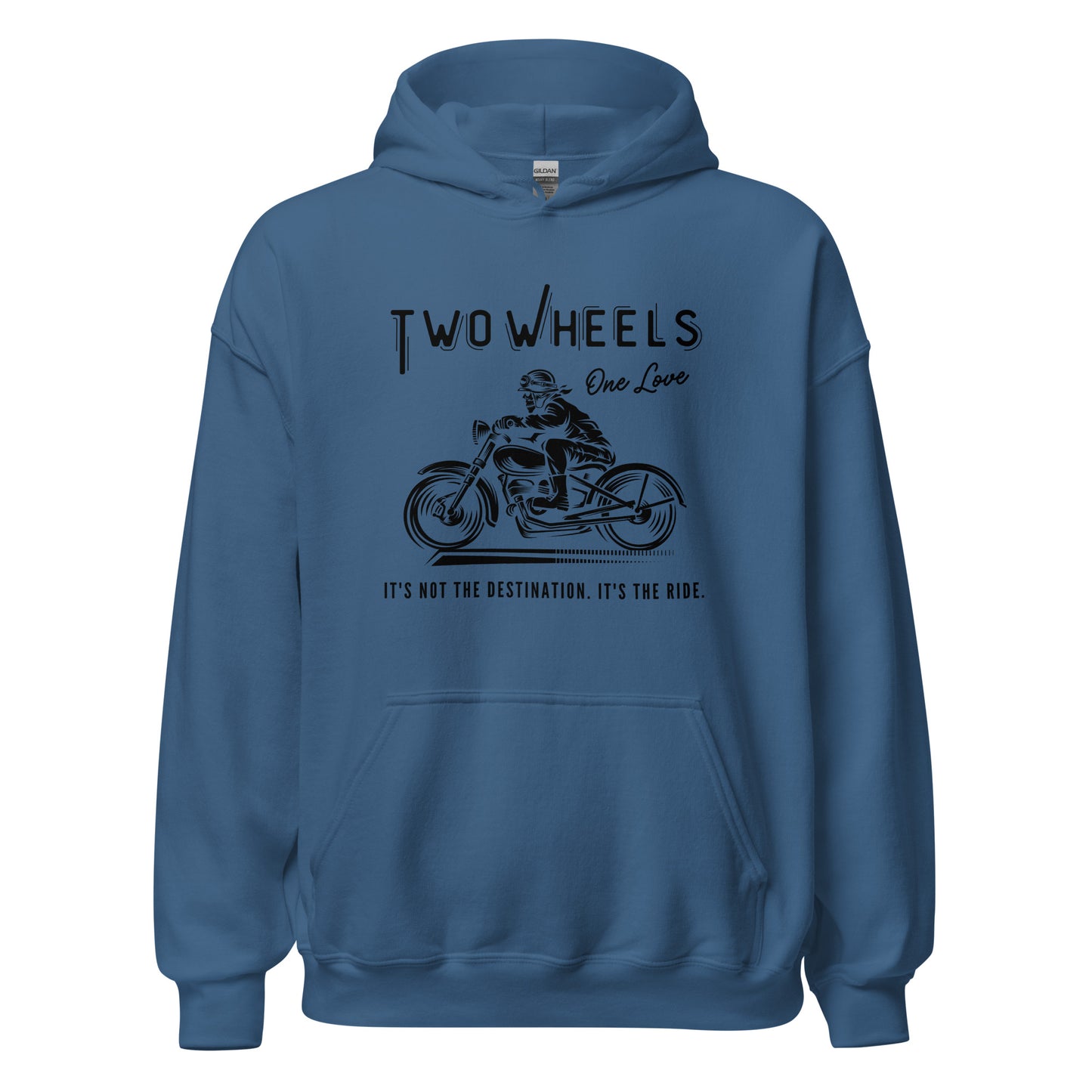 Two Wheels - One Love Biker Unisex Hoodie