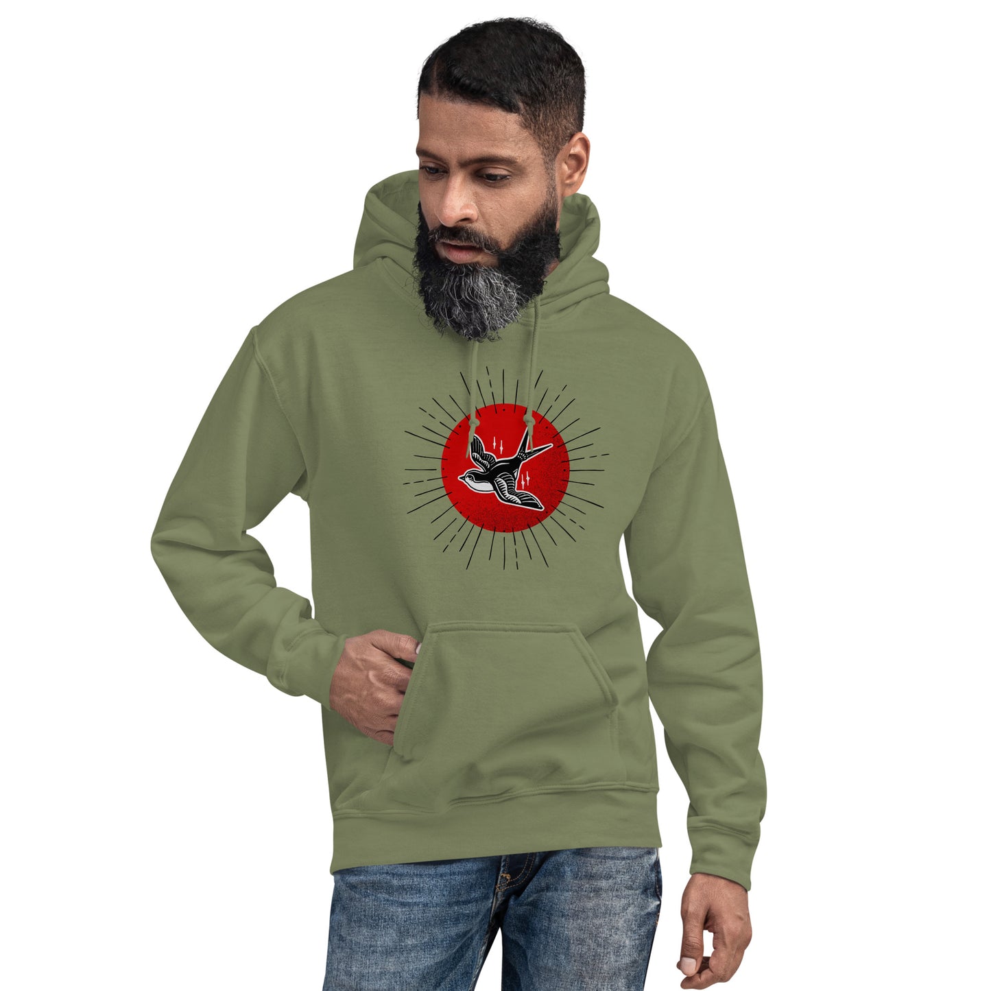 Red Sun Sparrow Unisex Hoodie