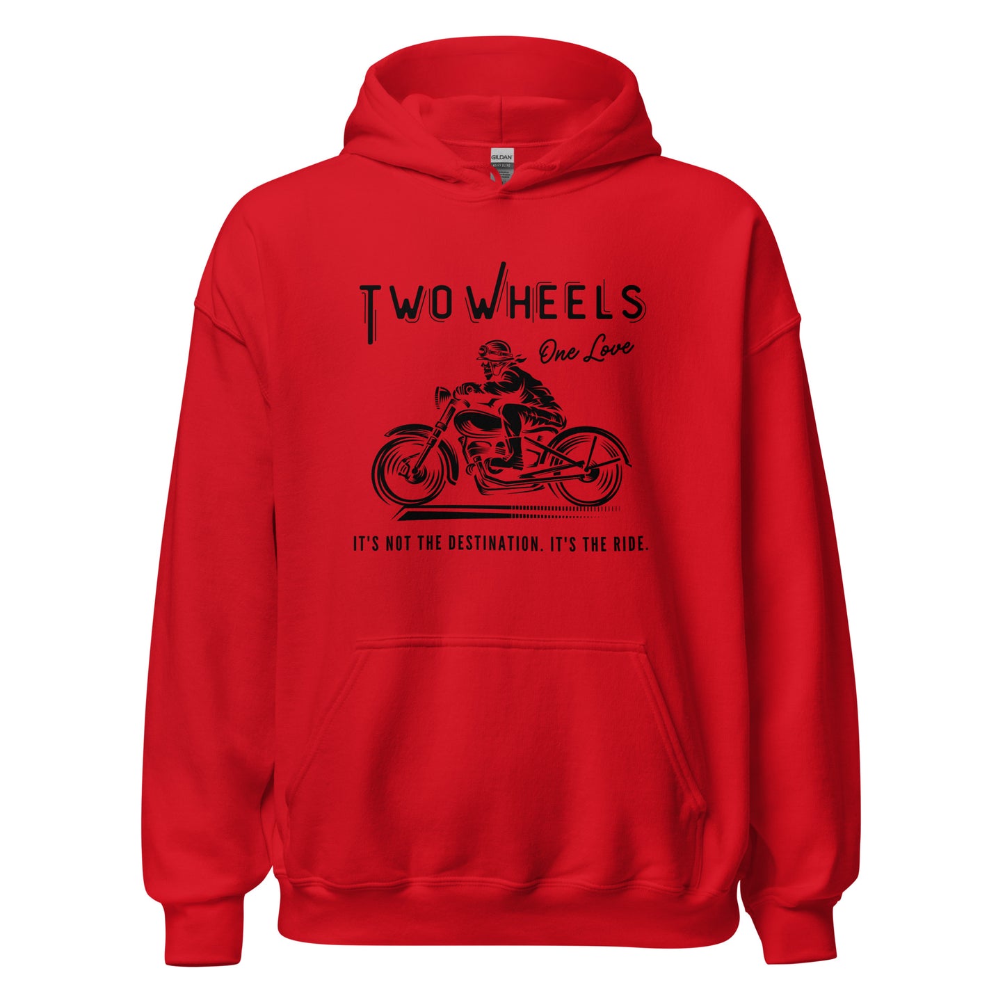 Two Wheels - One Love Biker Unisex Hoodie