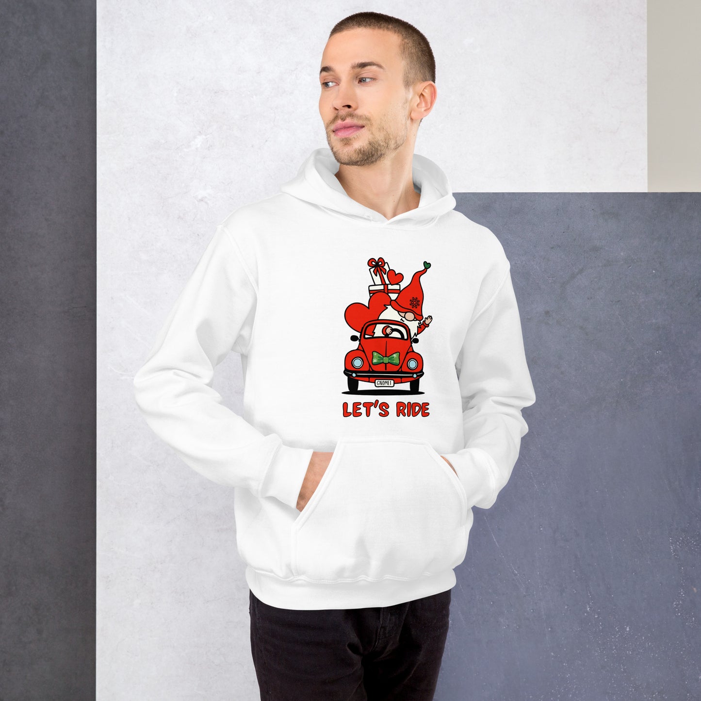 Christmas Gnome Let's Ride! Unisex Hoodie