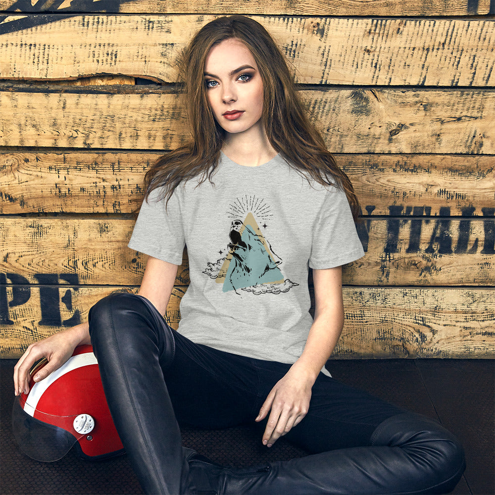 Abstract Layered Howling Wolf Unisex t-shirt