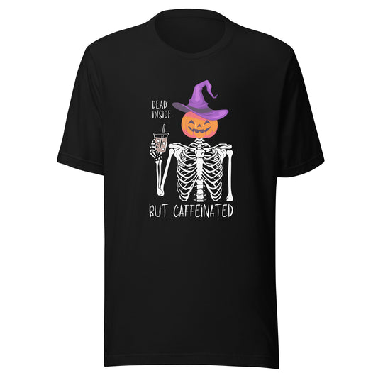 Dead Inside but Caffeinated Pumpkin Unisex t-shirt