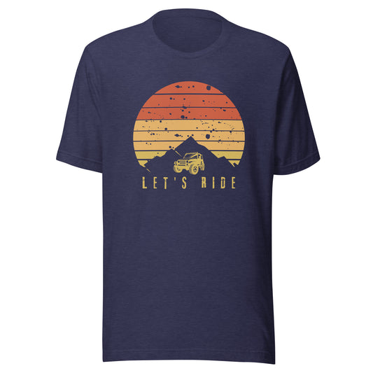 Let's Ride Off Road Retro Sun Unisex t-shirt