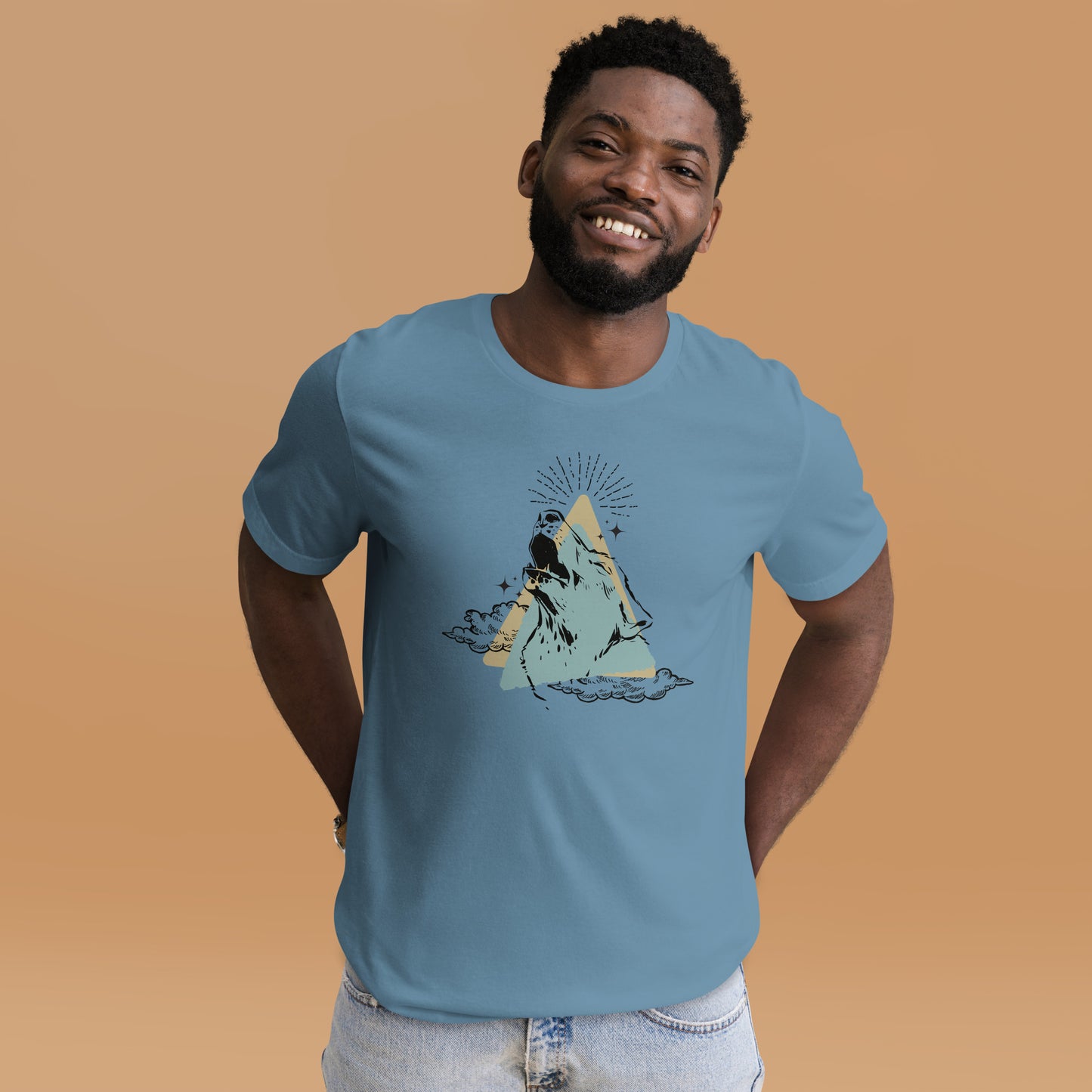 Abstract Layered Howling Wolf Unisex t-shirt