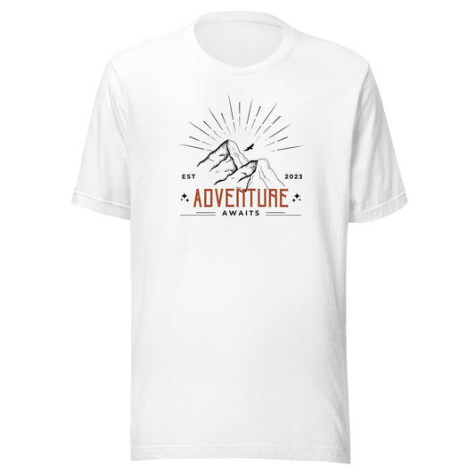 Adventure Awaits Mountain Peaks Unisex t-shirt
