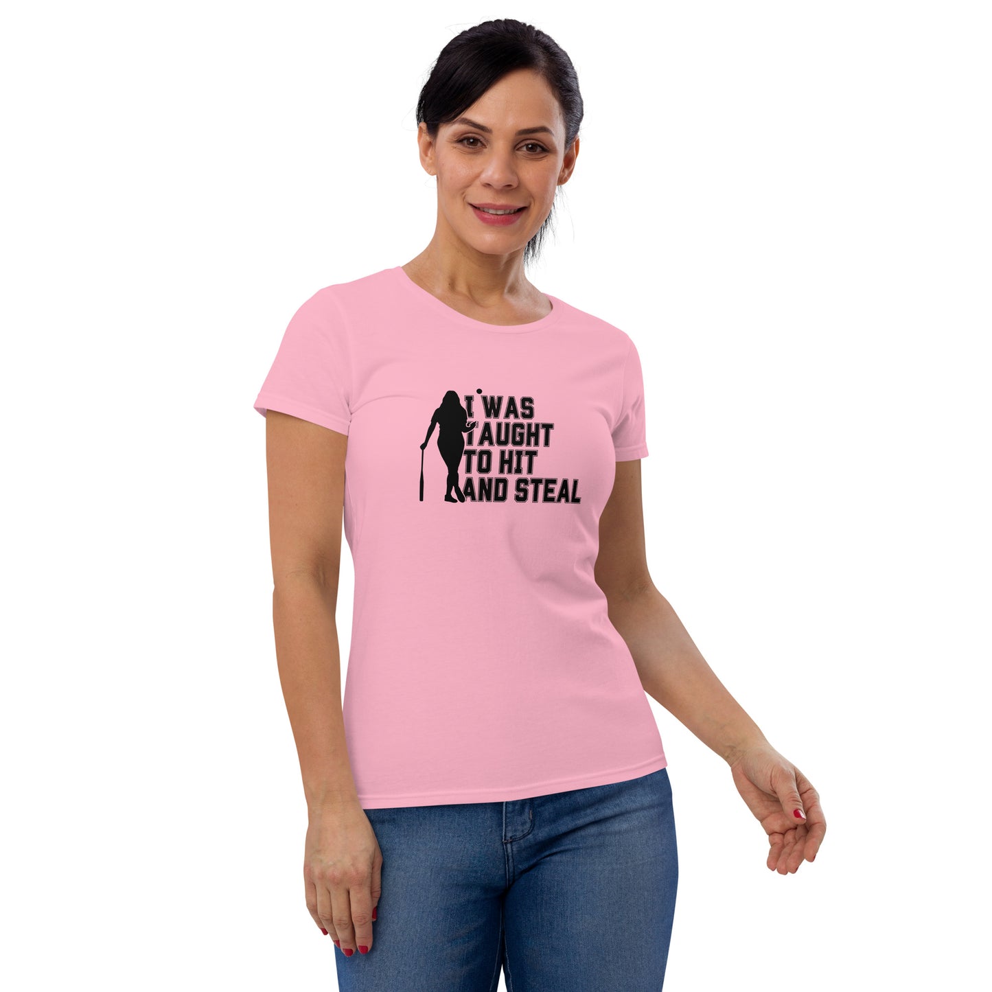 HIT and STEAL Women's softball short sleeve t-shirt