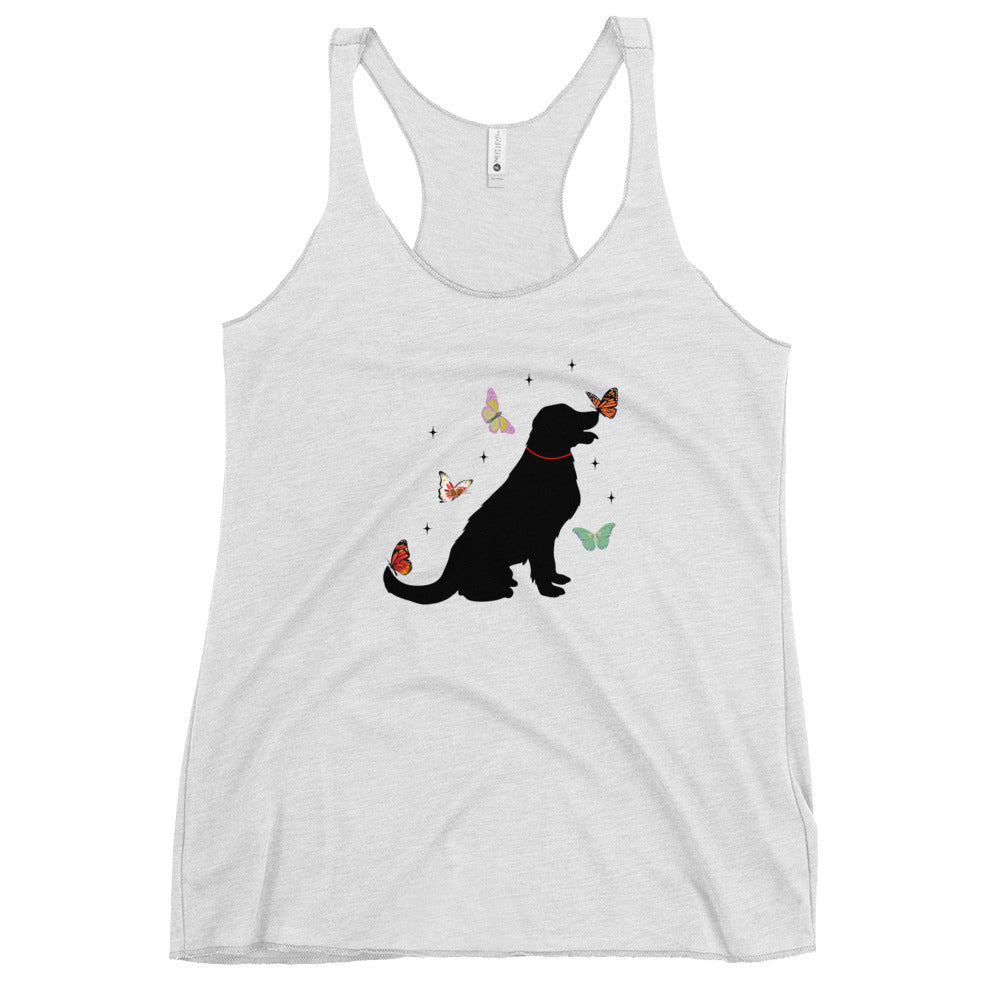 Lovely Labrador Butterflies Women's Racerback Tank