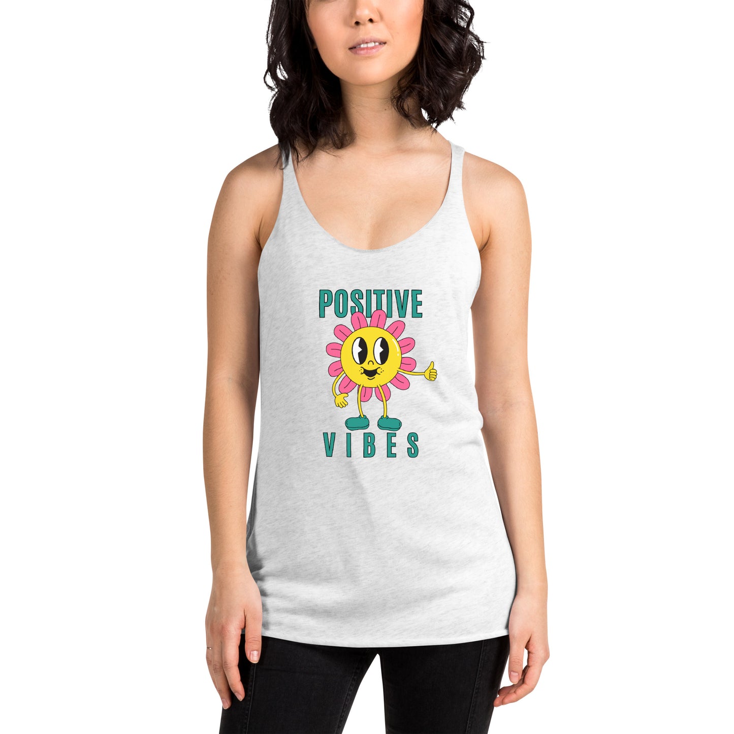 Positive Vibes Sunflower Women's Racerback Tank