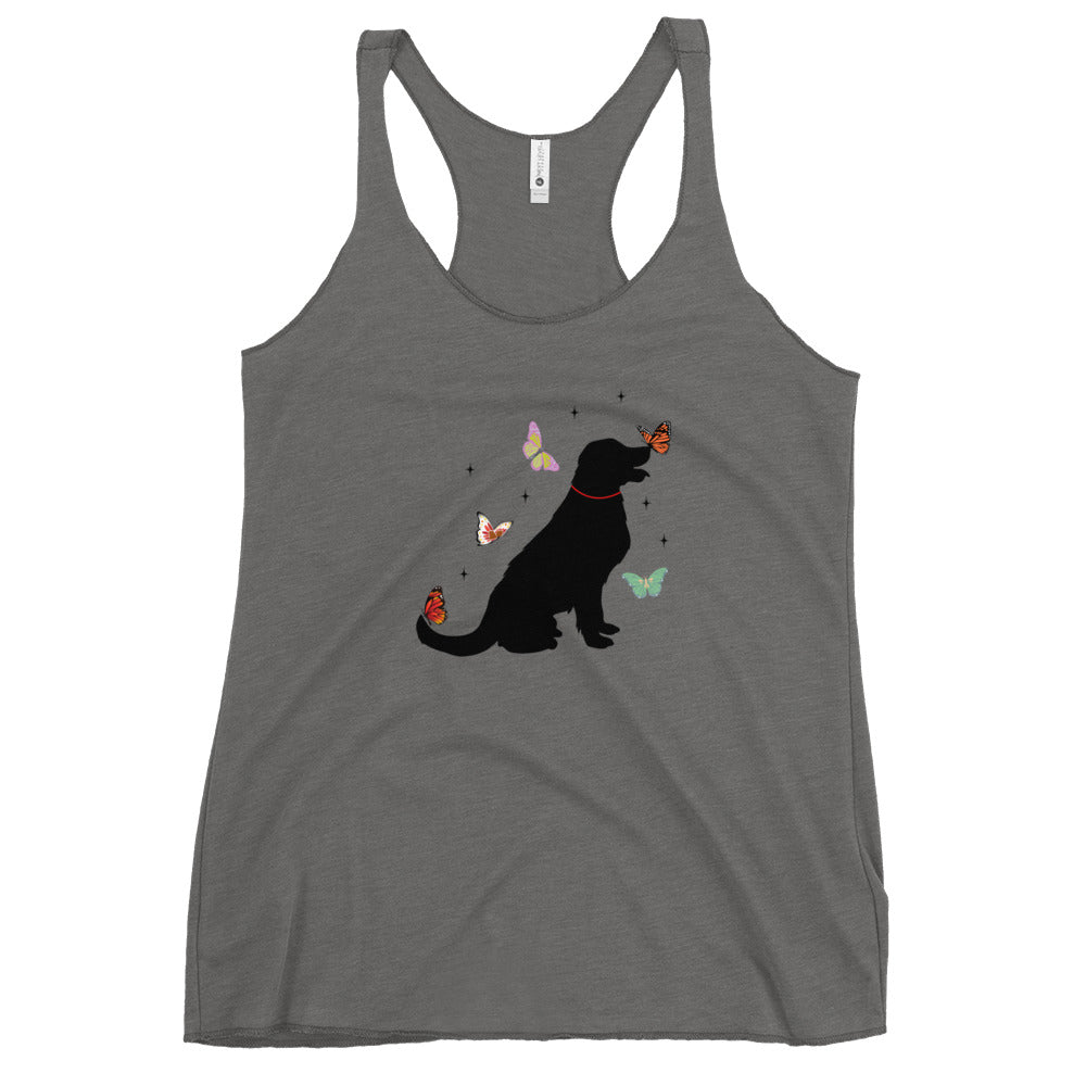 Lovely Labrador Butterflies Women's Racerback Tank