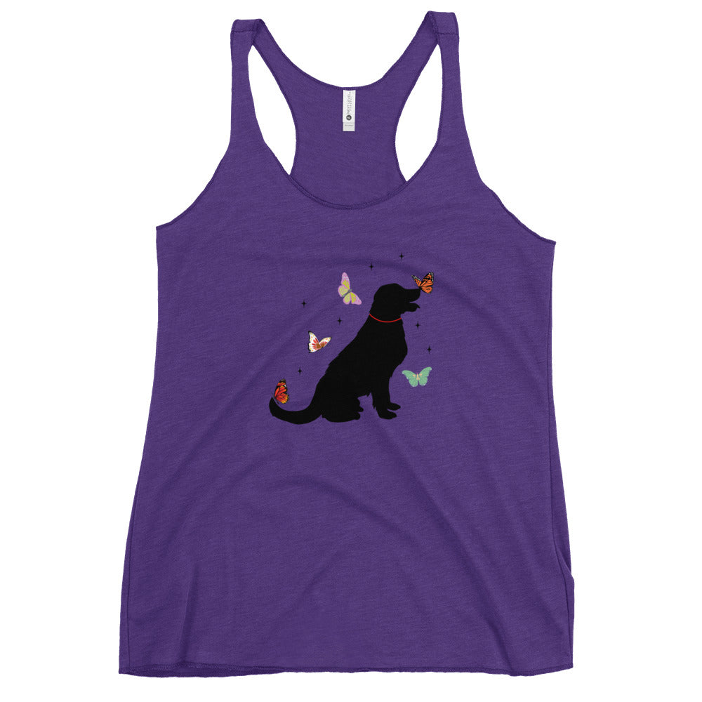 Lovely Labrador Butterflies Women's Racerback Tank