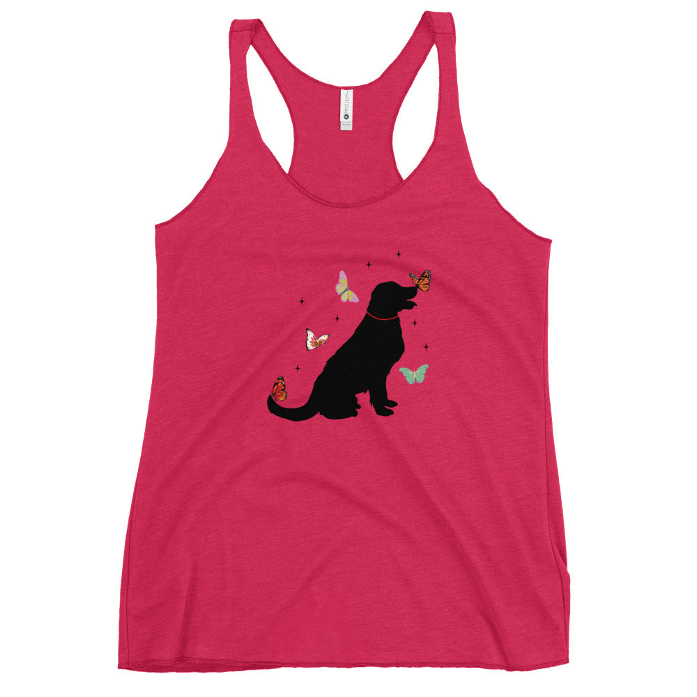 Lovely Labrador Butterflies Women's Racerback Tank