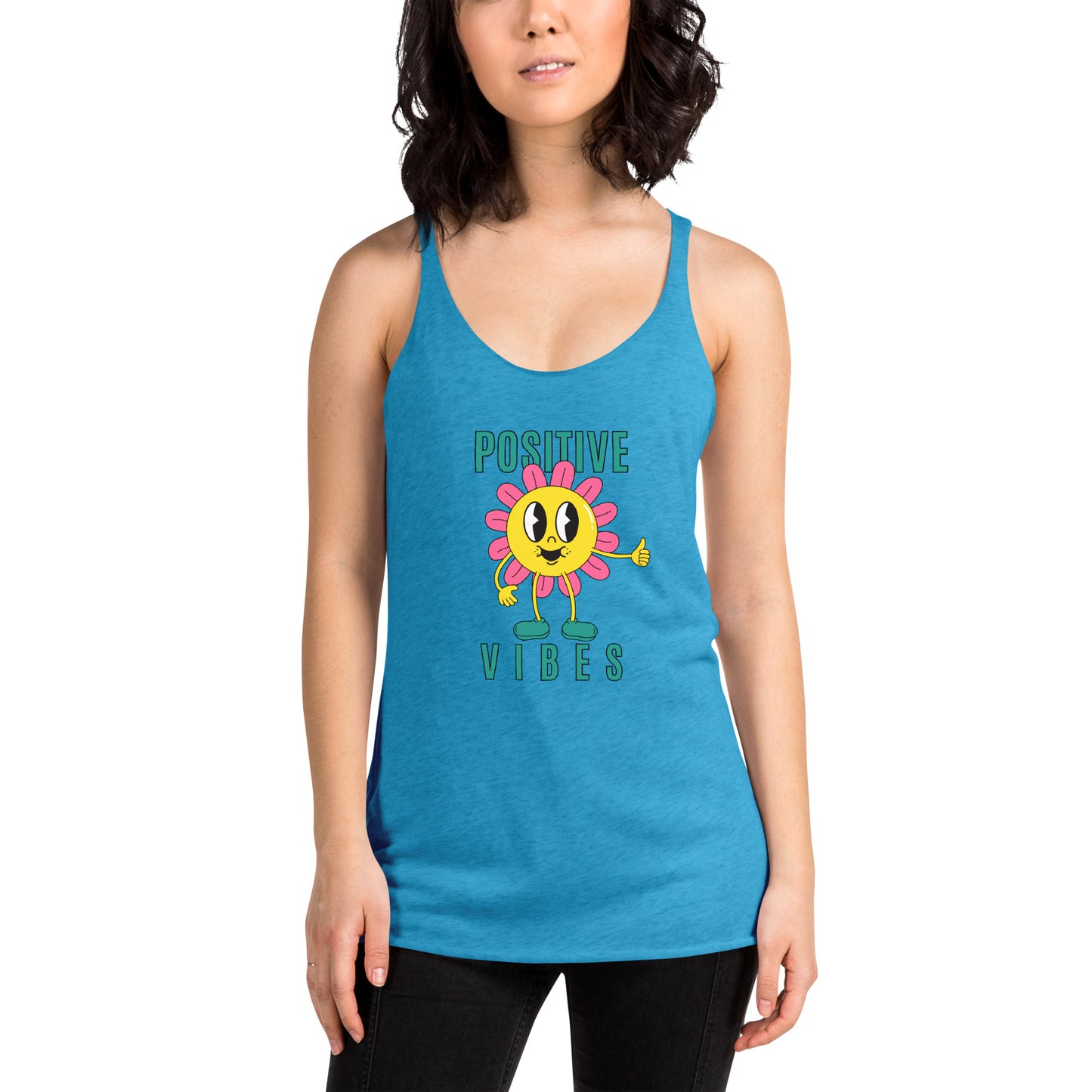Positive Vibes Sunflower Women's Racerback Tank