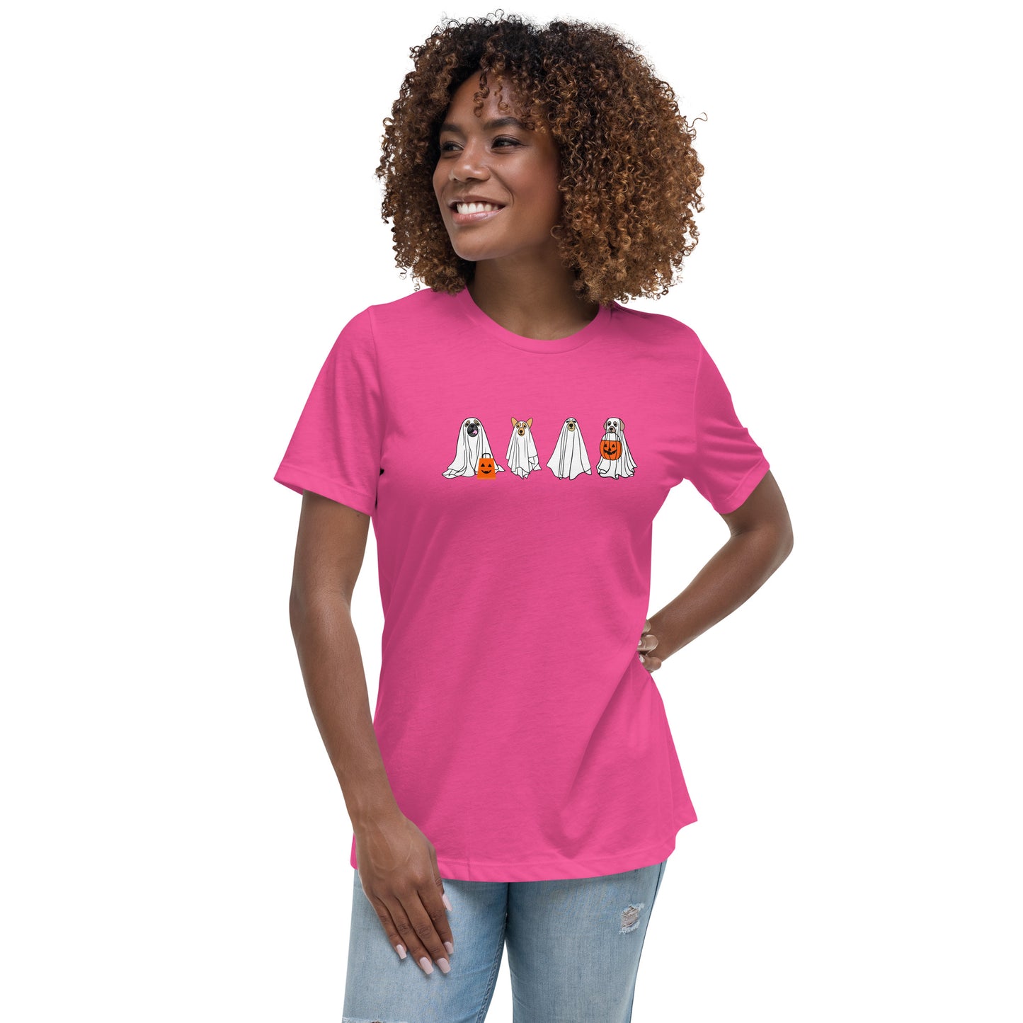 Halloween Doggy Ghosts Women's Relaxed T-Shirt