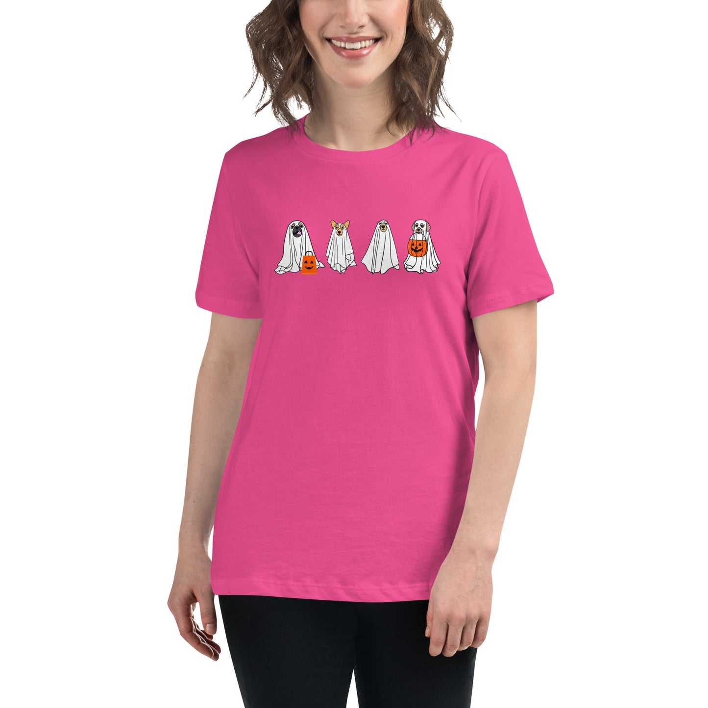 Halloween Doggy Ghosts Women's Relaxed T-Shirt