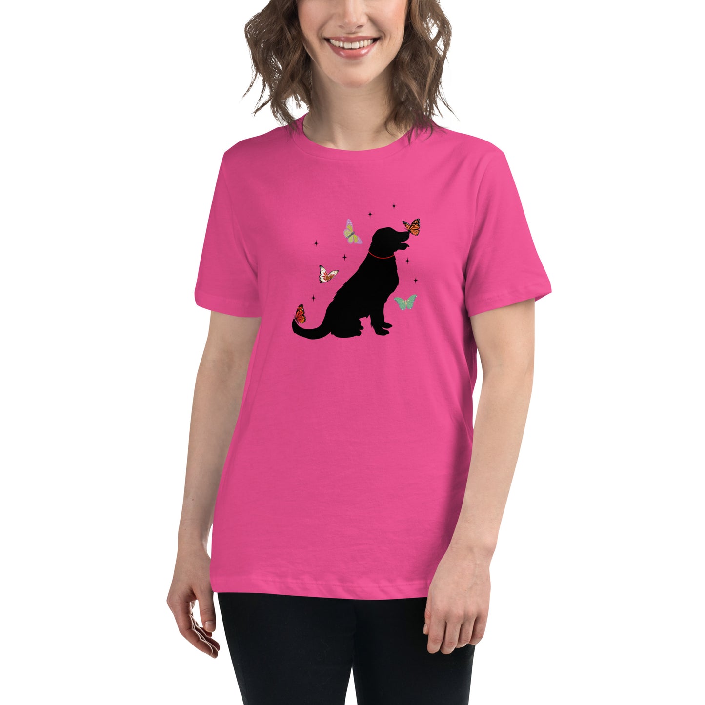Lovely Labrador Butterflies Women's Relaxed T-Shirt