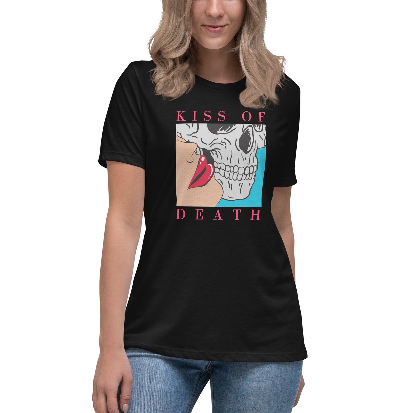 Kiss of Death pop art Women's Relaxed T-Shirt