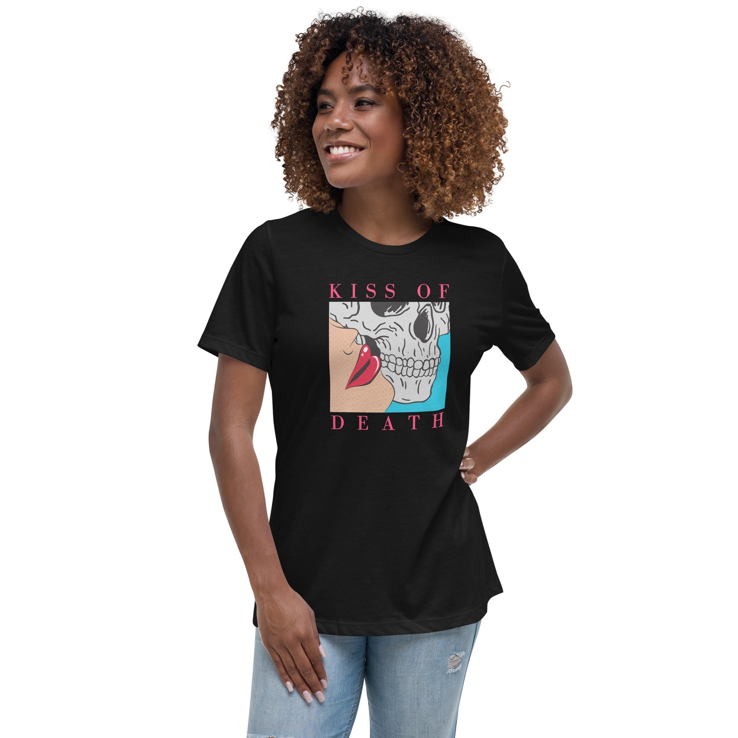 Kiss of Death pop art Women's Relaxed T-Shirt