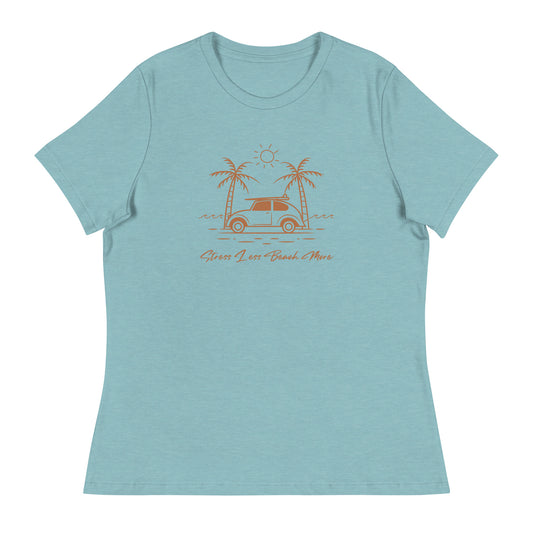 Stress Less Beach More Women's Relaxed T-Shirt