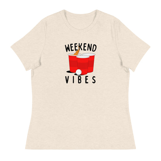 Weekend Vibes Beer Pong Women's Relaxed T-Shirt