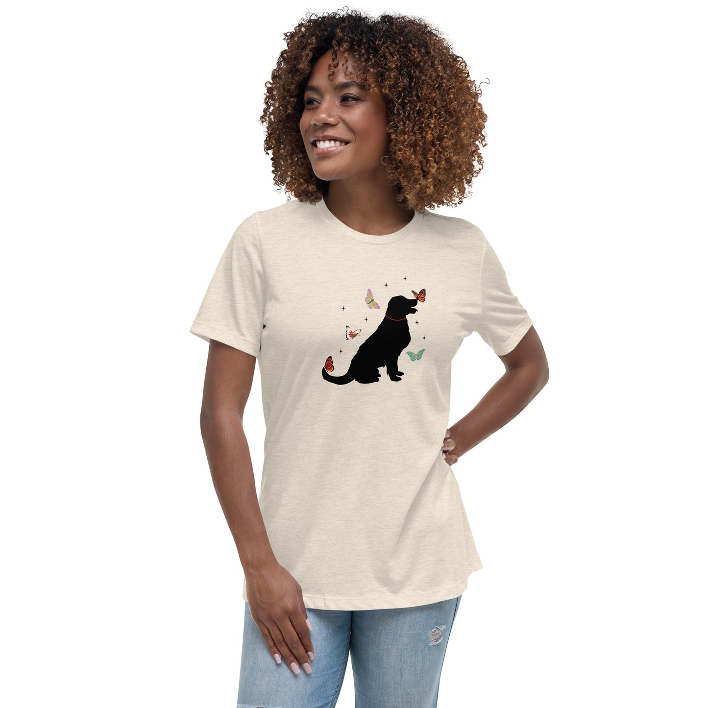 Lovely Labrador Butterflies Women's Relaxed T-Shirt
