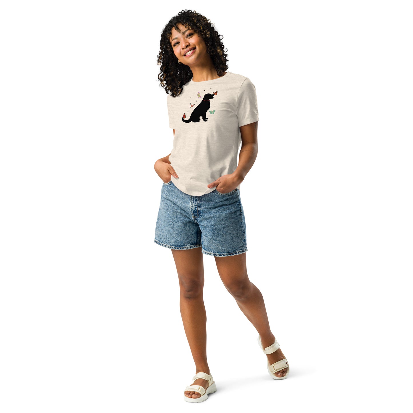 Lovely Labrador Butterflies Women's Relaxed T-Shirt