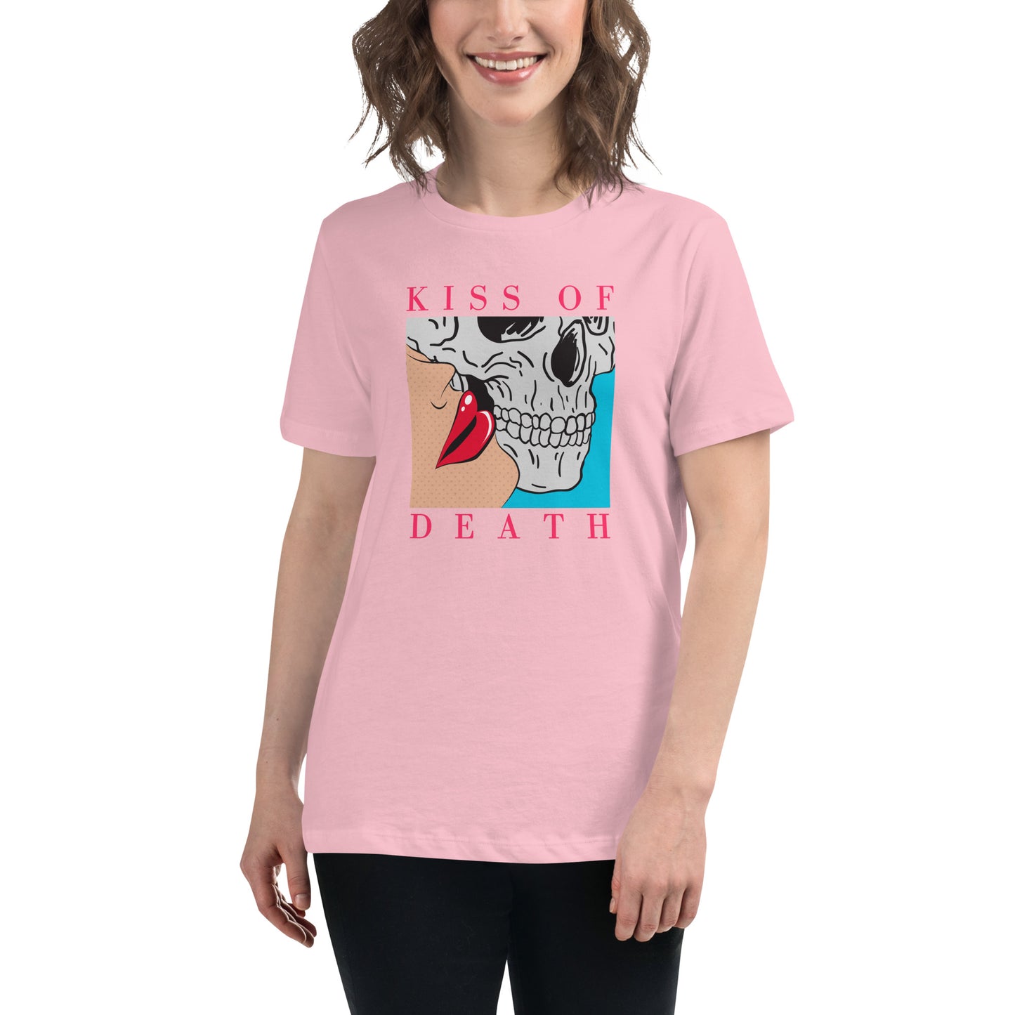 Kiss of Death pop art Women's Relaxed T-Shirt