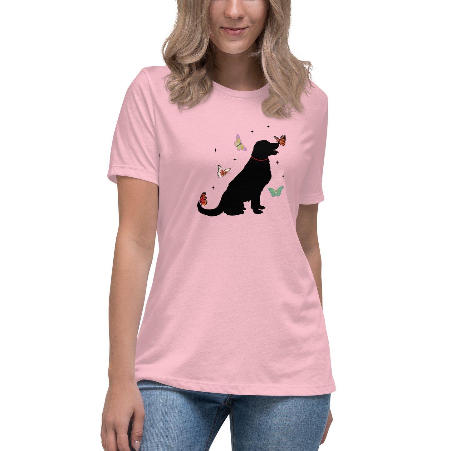 Lovely Labrador Butterflies Women's Relaxed T-Shirt