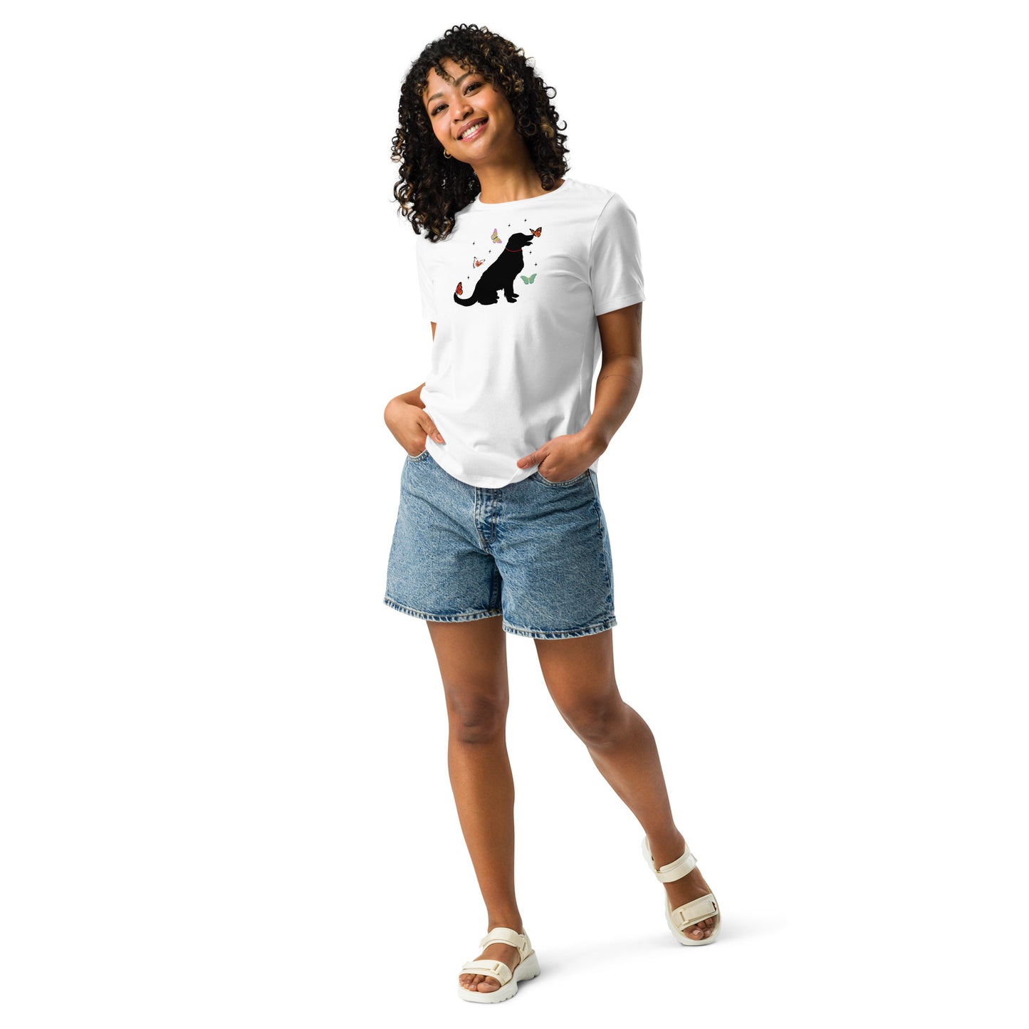 Lovely Labrador Butterflies Women's Relaxed T-Shirt