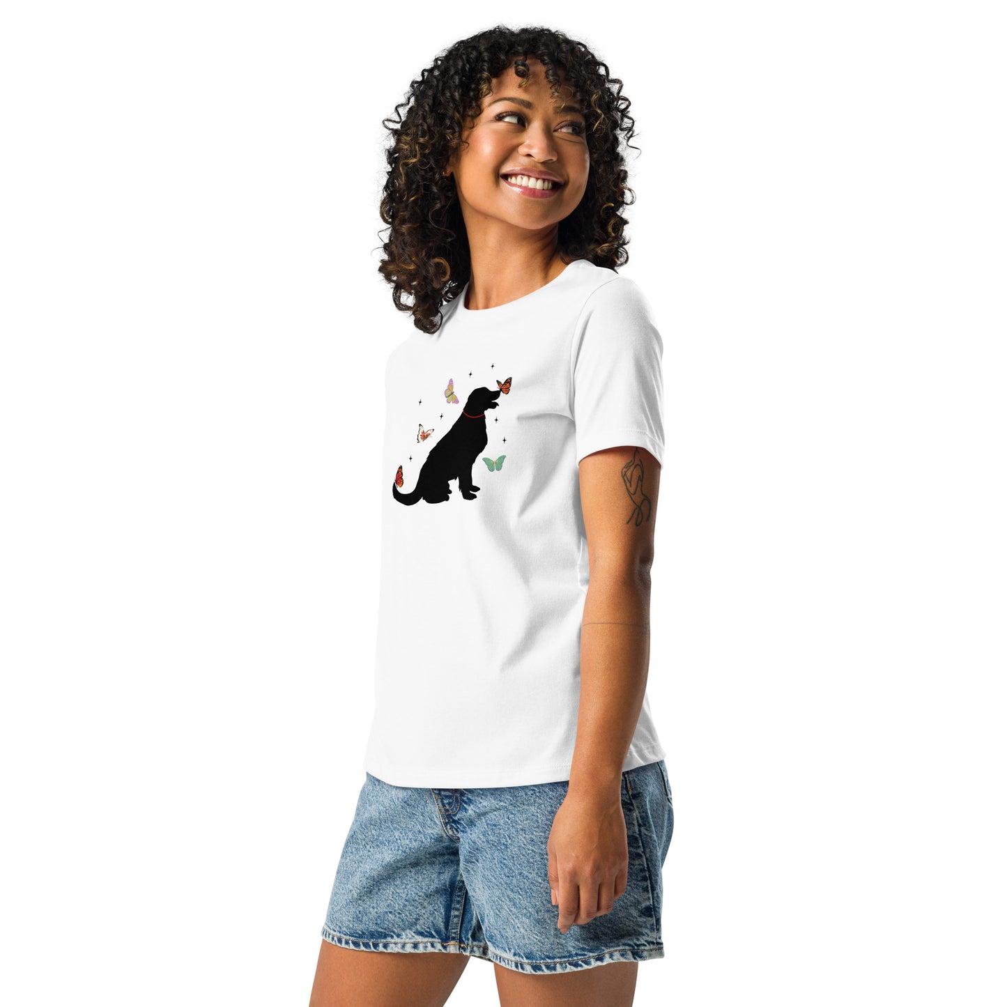 Lovely Labrador Butterflies Women's Relaxed T-Shirt
